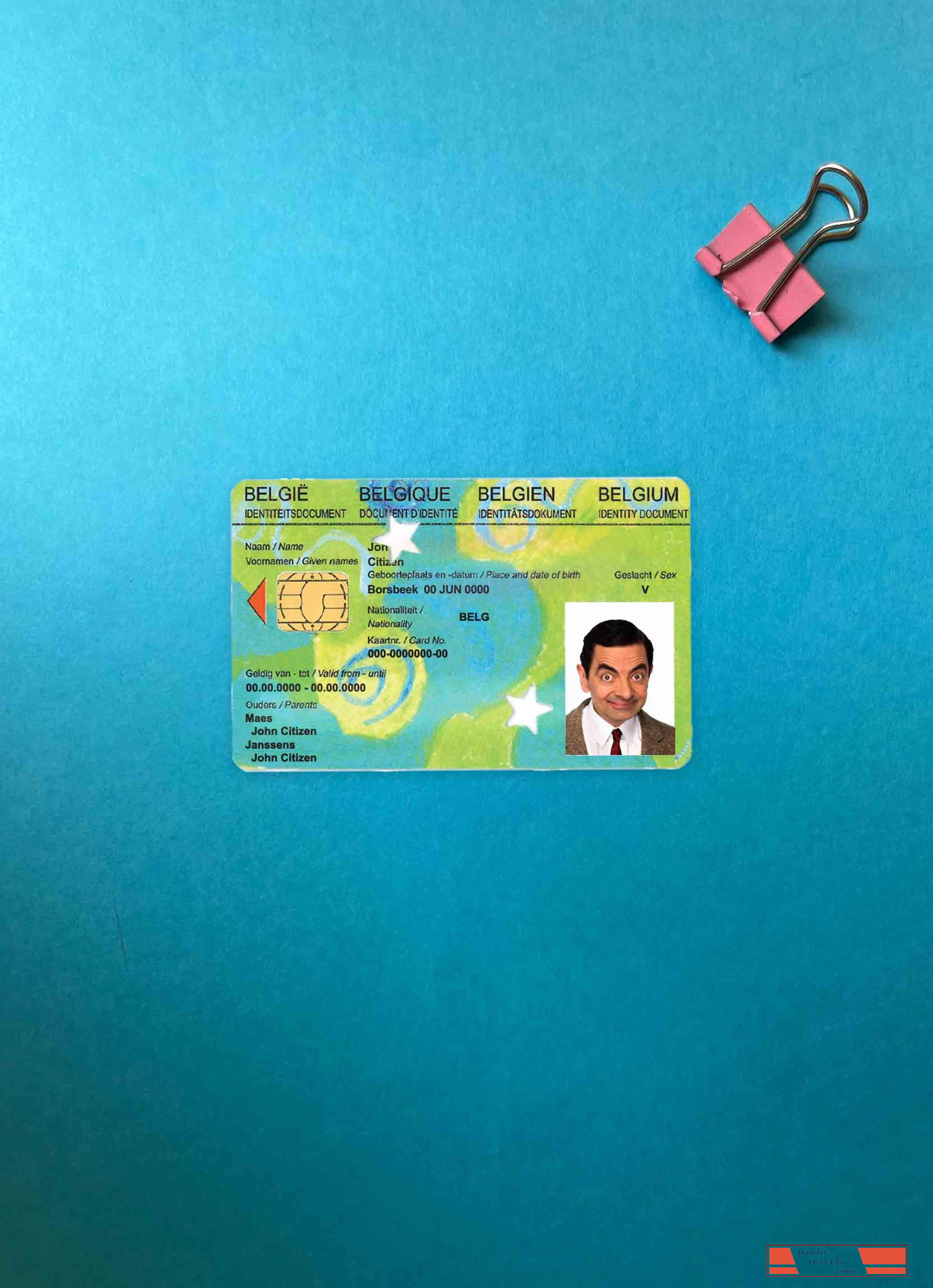 Belgium Kids ID photolook FRONT PSD template